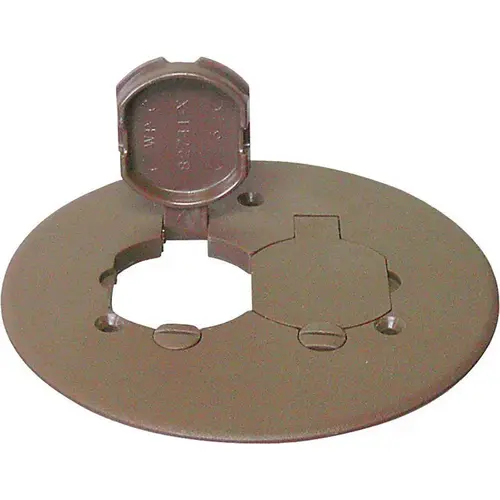 Cantex 5133678U Duplex Floor Box Cover Round PVC 2 gang For Duplex Receptacle Bronze