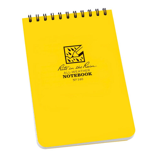 All-Weather Notebook 4" W X 6" L Top-Spiral Yellow - pack of 12