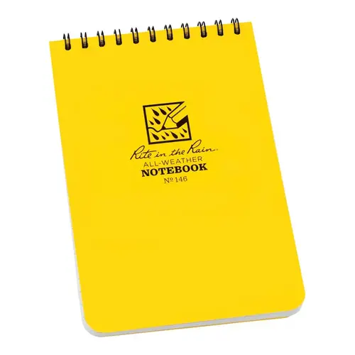 RITE IN THE RAIN 146-XCP12 All-Weather Notebook 4" W X 6" L Top-Spiral Yellow - pack of 12