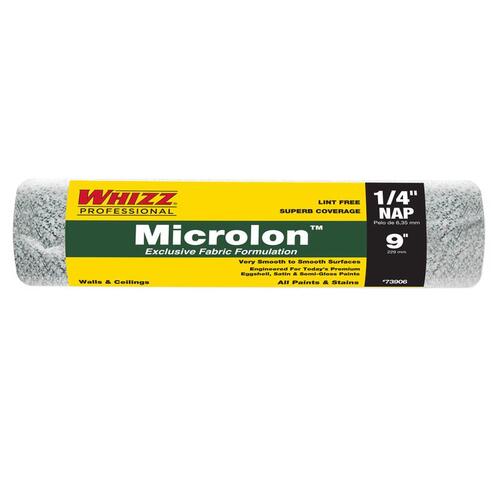 Whizz 73906 Paint Roller Cover Microlon 9" W X 1/4" Cage Green/White