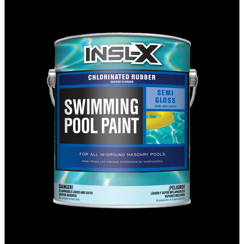 Insl-X CR2610092-01 Swimming Pool Paint Indoor and Outdoor Semi-Gloss White Rubber-Based 1 gal White