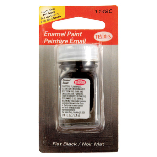 Testors 1149C2XCP6 Hobby Paint Flat Black 0.25 oz Black pack of 6