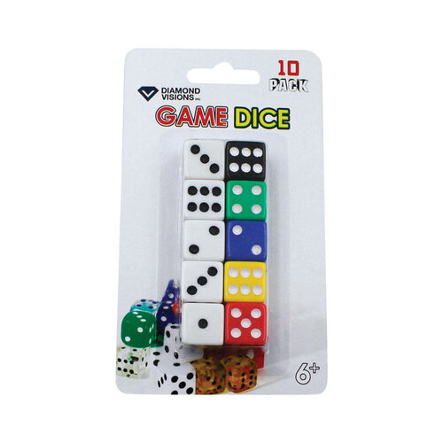 Dice Plastic Assorted Assorted - pack of 24