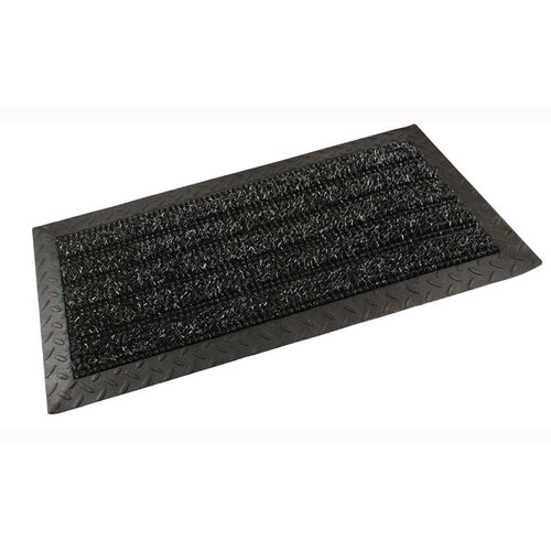 Door Mat Clean Machine 34" L X 18" W Black Polyethylene/Rubber Black
