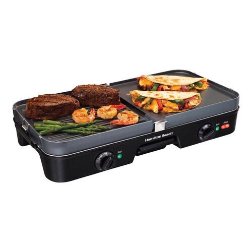 Griddle/Grill Black Plastic Nonstick Surface 180 sq in Black