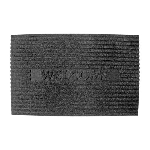 Door Mat 30" L X 18" W Charcoal Welcome Rubber Charcoal