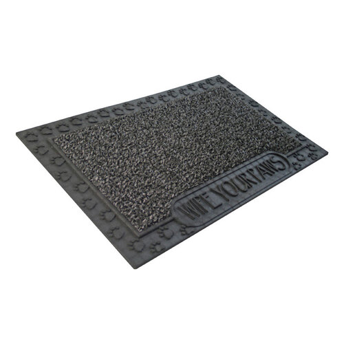 GrassWorx 10372042 Door Mat 30" L X 18" W Black Wipe Your Paws Polyethylene Black