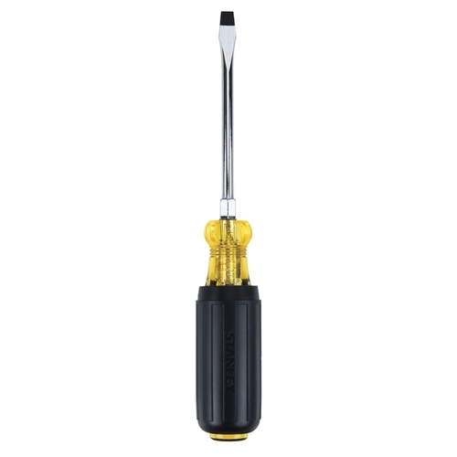 Screwdriver, 1/4 in Drive, Slotted Drive, 8-1/2 in OAL, 4 in L Shank, Vinyl Grip Handle