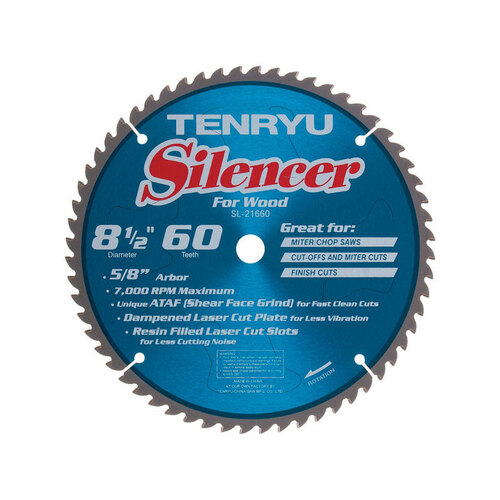 Tenryu SL-21660 Saw Blade Silencer 8-1/2" D X 5/8" Steel 60 teeth