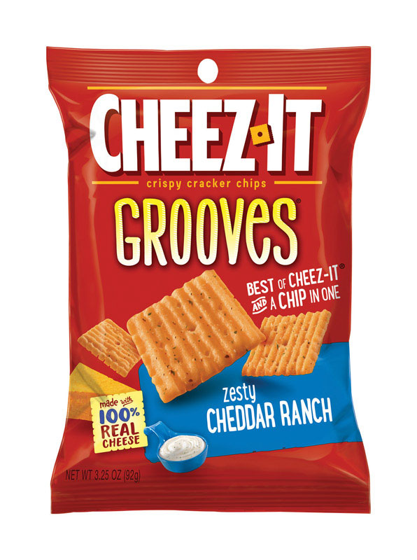 Cheez-It 599357 Crackers Grooves Zesty Cheddar Ranch 3.25 oz