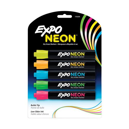 EXPO 1752226-XCP6 Dry Erase Markers Low Odor Neon Color - pack of 6