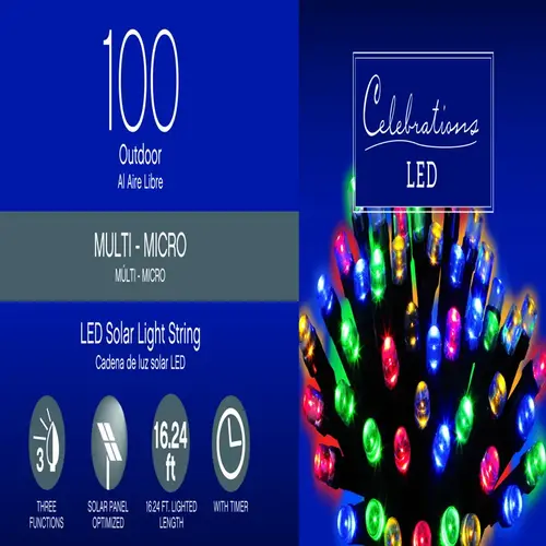 Christmas Lights LED Micro/5mm Multicolored 100 ct String 16.24 ft.