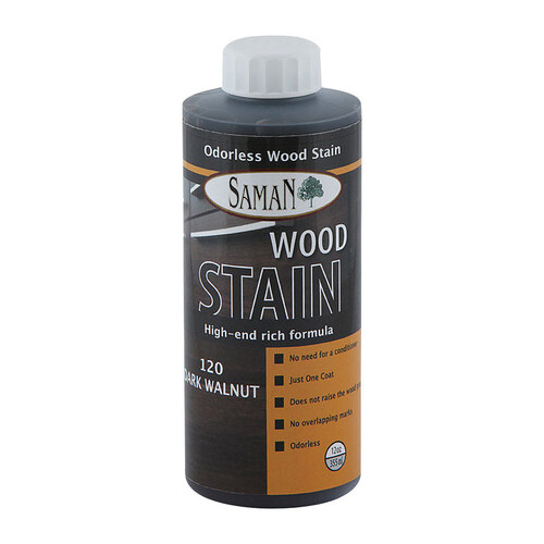 Saman 5950201 Wood Stain Semi-Transparent Dark Walnut Water-Based 12 oz Dark Walnut