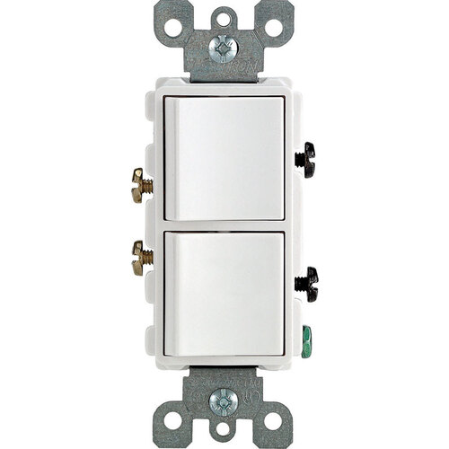 AC Quiet Switch Decora 15 amps Single Pole Combination White White