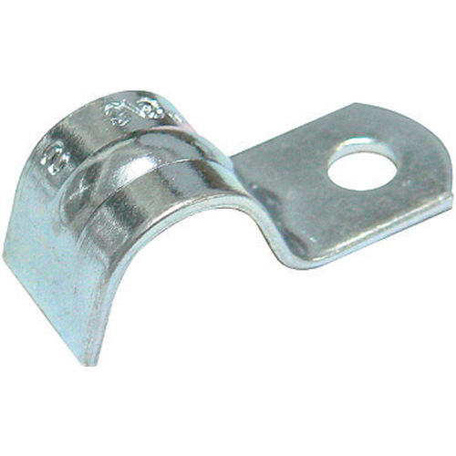 1 Hole Strap ProConnex 3/8" D Zinc-Plated Steel Silver