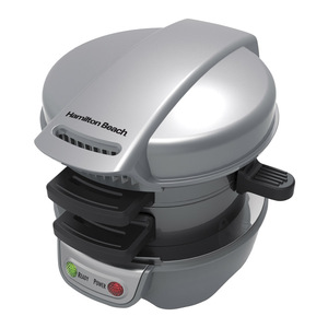 Sandwich Maker with Nonstick Surface, White - Model