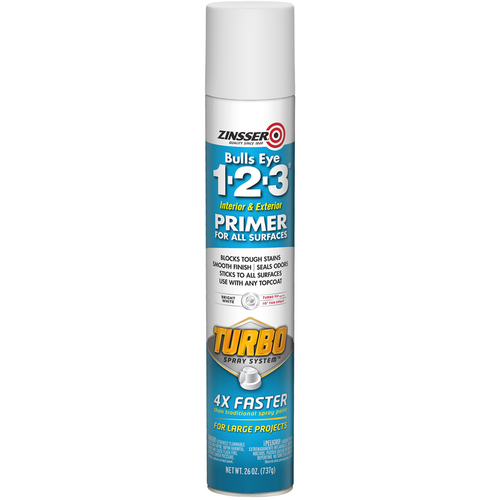 Oil Primer Bulls Eye 123 Turbo Bright White Oil-Based Alkyd 26 oz Bright White - pack of 6