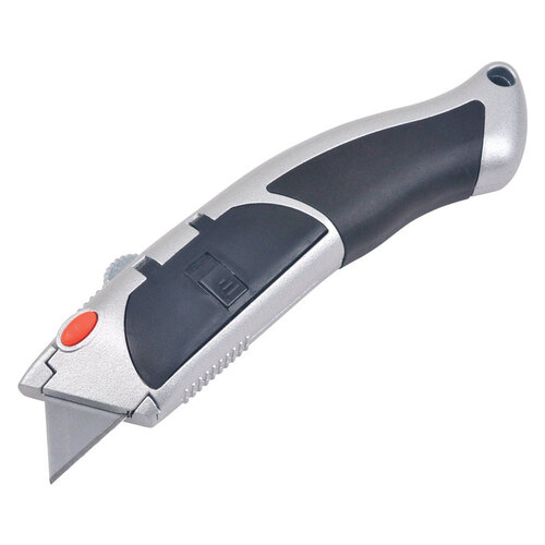 Auto Reload Utility Knife 7" Retractable Silver Silver