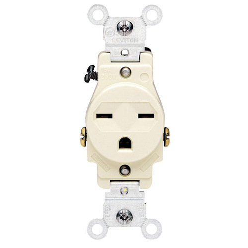 Leviton 05029-0IS Outlet 15 amps 250 V Single Ivory 6-15R Ivory
