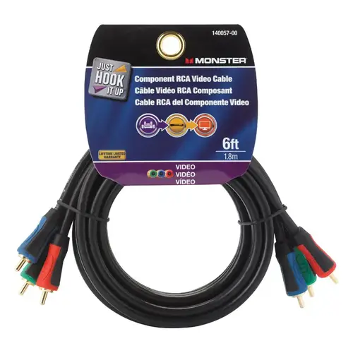 Video Cable Just Hook It Up 6 ft. L RCA Multicolored