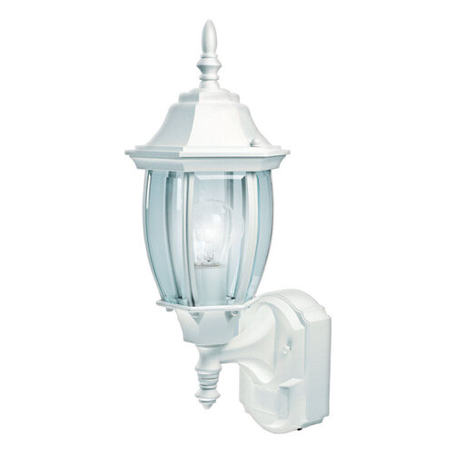 Heath Zenith HZ-4192-WH-G Wall Lantern DualBrite White Motion-Sensing Incandescent White