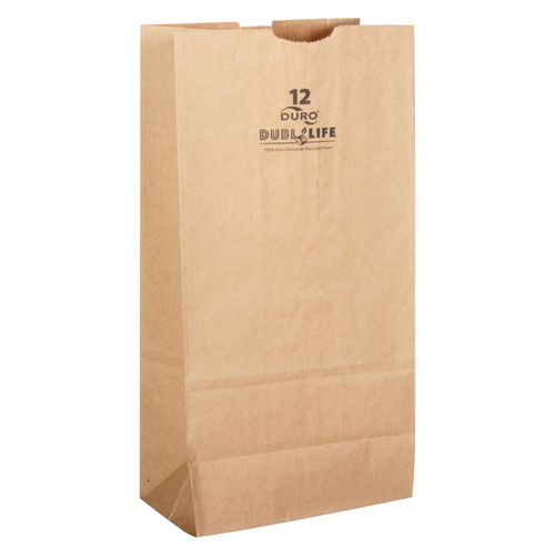 Dubl Life 301036 Shopping Bag 7.125" H X 4.375" W X 13.6875" L Paper 500 pk 12 lb Brown