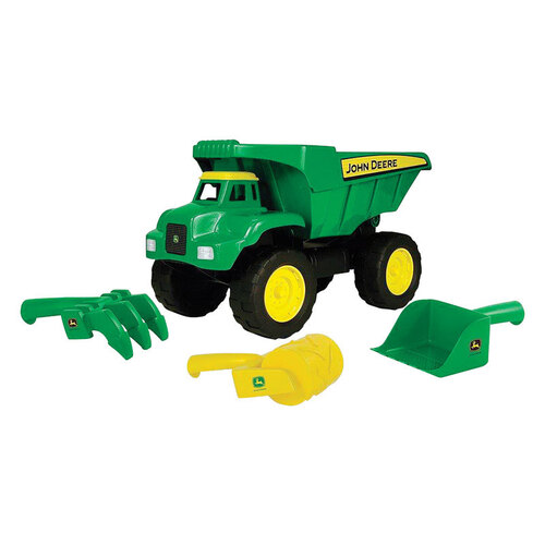 Tomy 46510 Dump Truck Sand Toy John Deere Plastic Green/Yellow 4 pc Green/Yellow