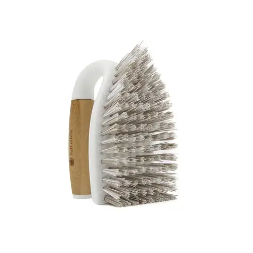 Scrub Brush Tough Stuff 3.82" W Bamboo Handle White