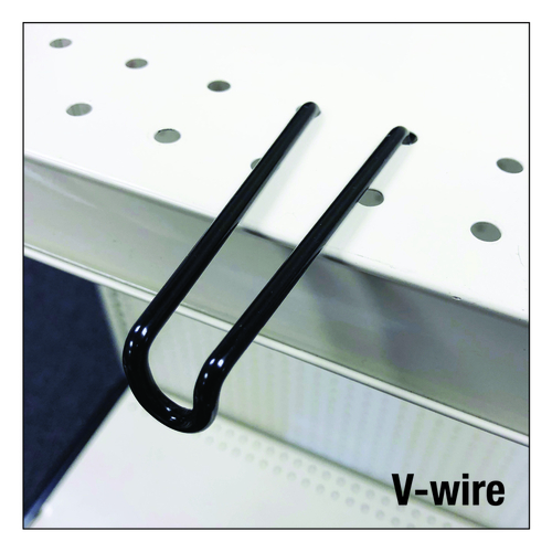 V-Wire Hook 6" H X 6" W X 4" L Black Wood Grain Metal Black