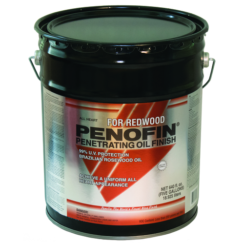 Penetrating Wood Stain All Heart Transparent Redwood Oil-Based 5 gal Redwood