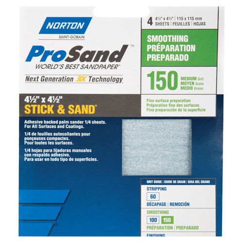 SANDPAPER SHEET 150G 4.5X4.5IN