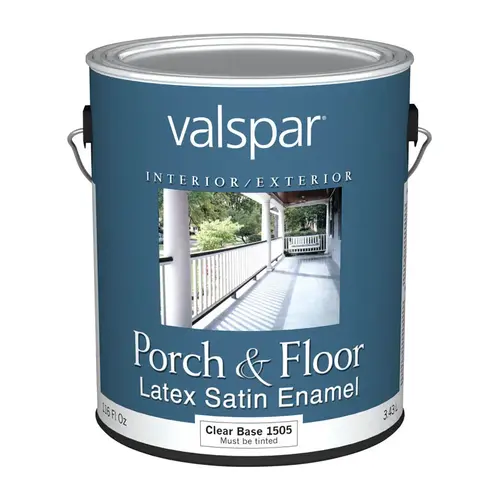 027.000.007 Latex Porch and Floor Paint, Satin, Clear, 1 gal