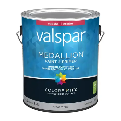 027.000.007 Interior Wall Paint, Eggshell, White, 1 gal Can