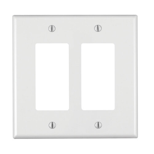 Wall Plate Decora White 2 gang Nylon GFCI/Rocker White