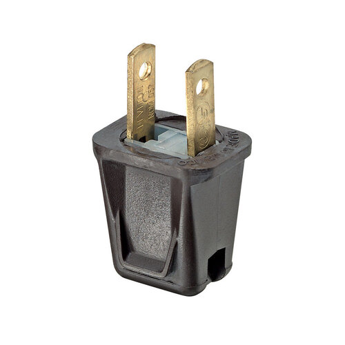 Leviton 00123-000 Plug E-Z Commercial and Residential Thermoplastic Non-Polarized 1-15P 20-18 AWG 2 Pole 2 Wir Brown