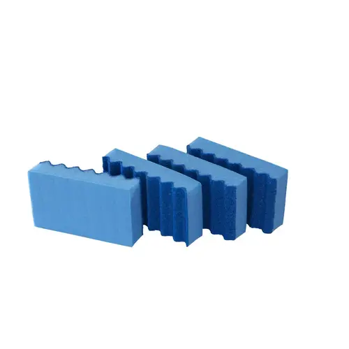 Non-Scratch Sponge, 4-1/4 in L, 2-1/2 in W, 1 in Thick Pair Blue