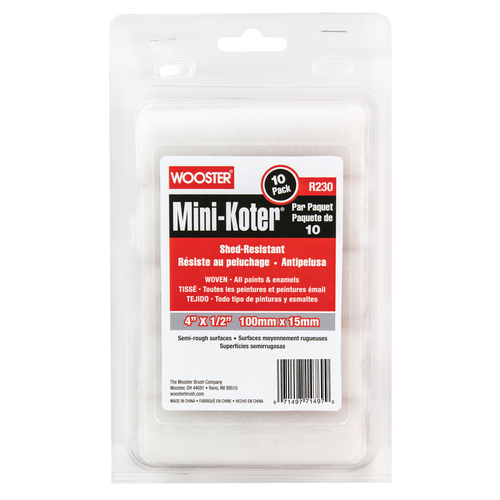 Paint Roller Cover Mini-Koter Fabric 4" W X 1/2" S Mini White