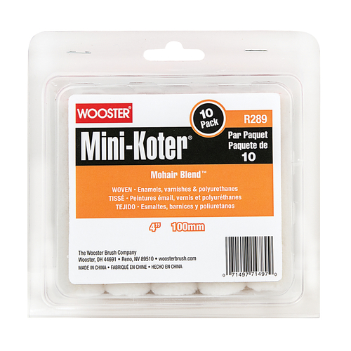 Wooster R289-4 Paint Roller Cover Mini-Koter Mohair Blend 4" W Mini White