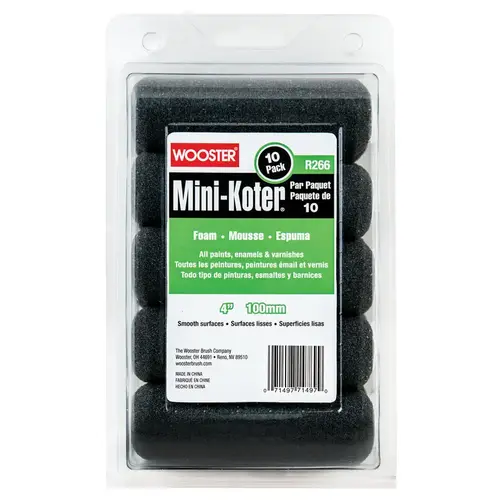 Paint Roller Cover Mini-Koter Foam 4" W Mini Black