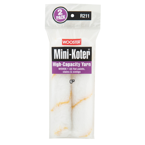 Paint Roller Cover Mini-Koter Yarn 6" W Mini Gold/White Pair