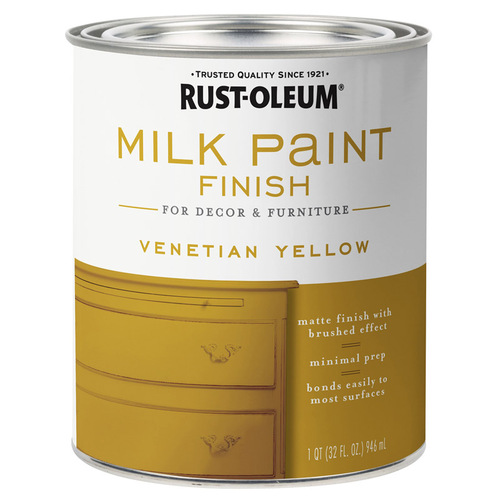 Milk Paint Matte Venetian Yellow Water-Based Acrylic 1 qt Venetian Yellow