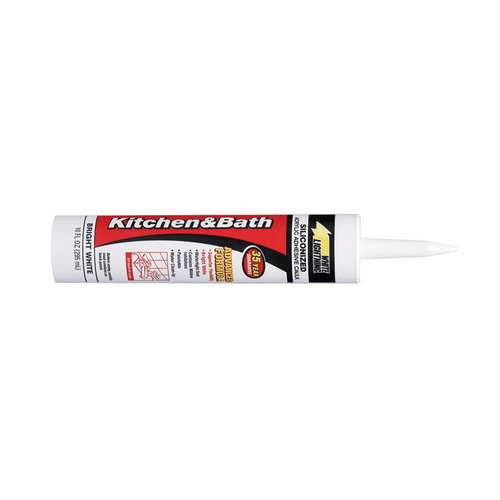 White Lightning W22000010 Caulk Bright White Silicone Fortified Latex 10 oz Bright White