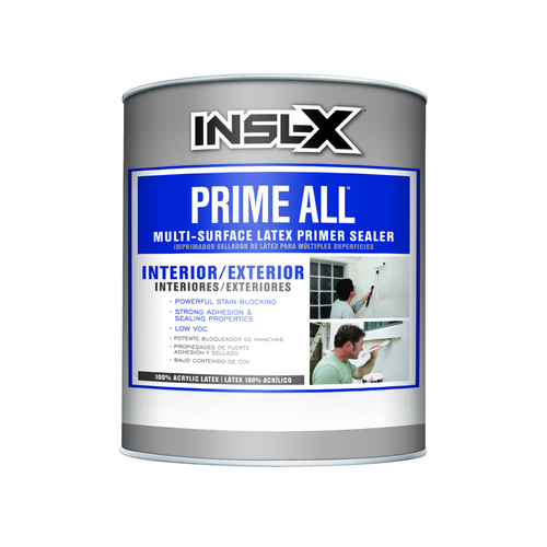 Insl-X AP1000099-04 Primer Prime All White Flat Water-Based Acrylic Latex 1 qt White