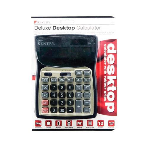 SENTRY CA277 Deluxe Desktop Calculator Desktop Calculator 12 Digit Black
