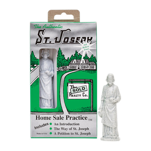 St. Joseph Statue Home Sale Practice Religious Plastic Statue Gray