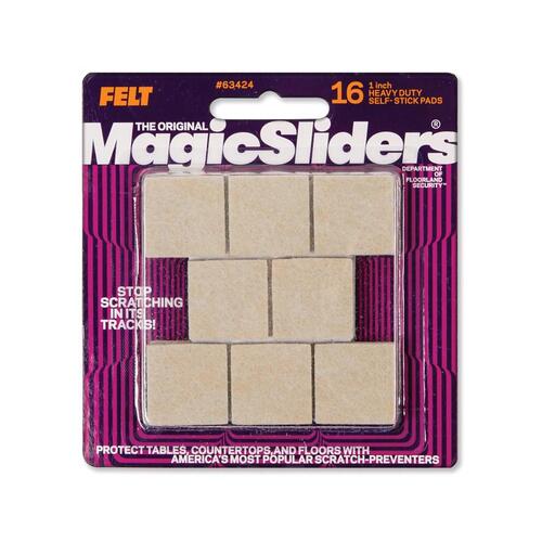 Magic Sliders 63424A-XCP6 Caster Cup Felt Self Adhesive Oatmeal Square 1" W X 1" L Oatmeal - pack of 6