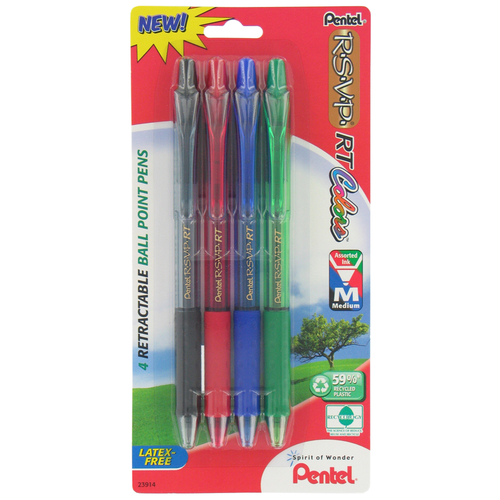 Ball Point Pen Assorted Retractable