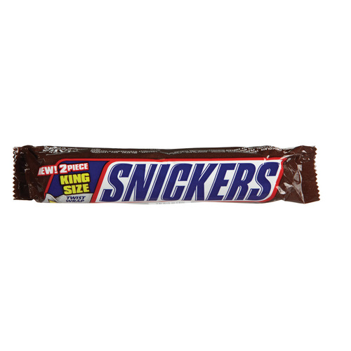 Snickers 90899 Candy Bar King Size Milk Chocolate, Peanuts, Caramel, Nougat 3.29 oz