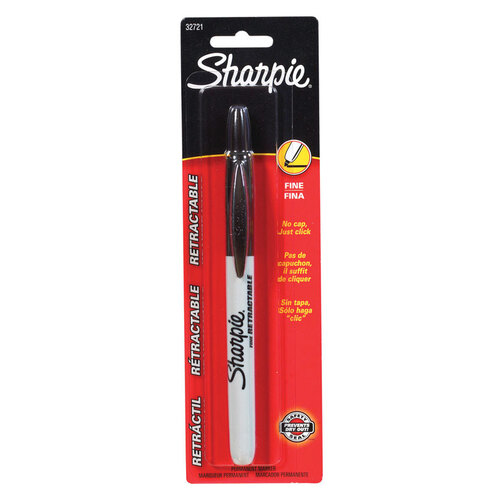 Sharpie 9090051 Permanent Marker Retractable Black Fine Tip