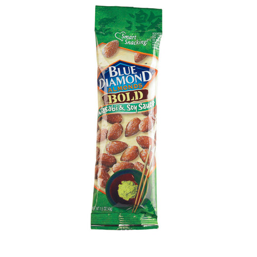 Blue Diamond 05230-XCP12 BOLD Series Almonds, Soy Sauce, Wasabi Flavor, 1.5 oz Tube - pack of 12